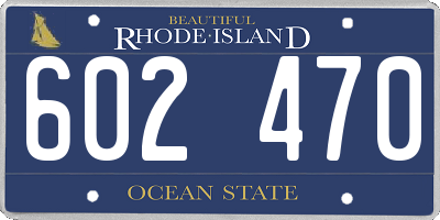 RI license plate 602470