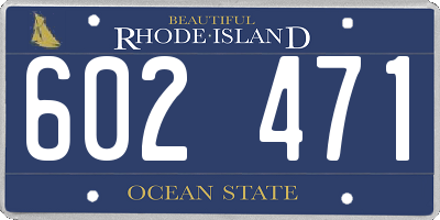 RI license plate 602471