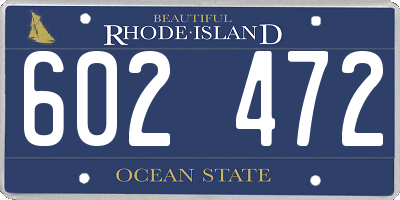 RI license plate 602472