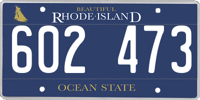 RI license plate 602473