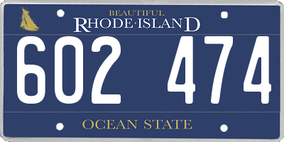 RI license plate 602474