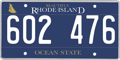 RI license plate 602476