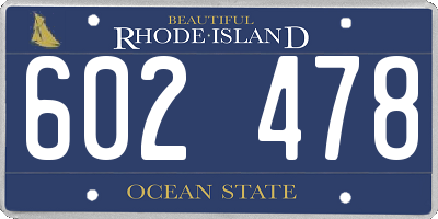 RI license plate 602478