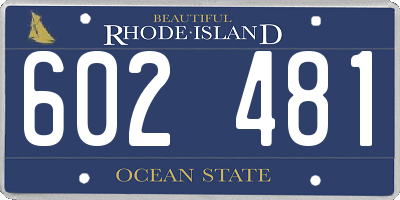 RI license plate 602481