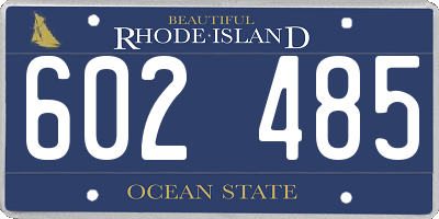RI license plate 602485