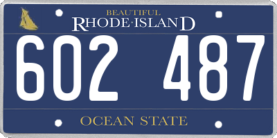 RI license plate 602487