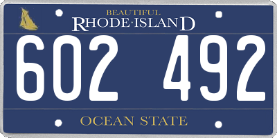 RI license plate 602492
