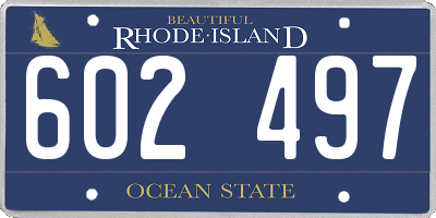 RI license plate 602497