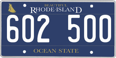 RI license plate 602500