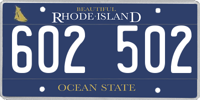 RI license plate 602502