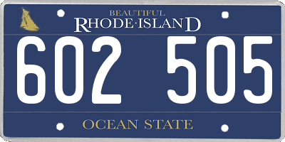 RI license plate 602505