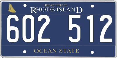 RI license plate 602512