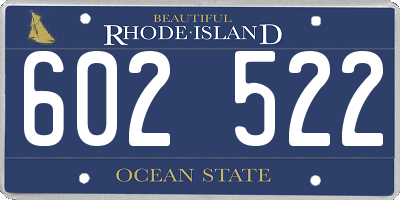 RI license plate 602522