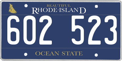 RI license plate 602523