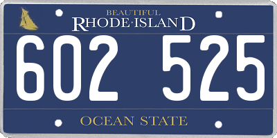RI license plate 602525