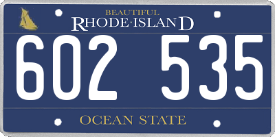 RI license plate 602535