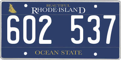 RI license plate 602537