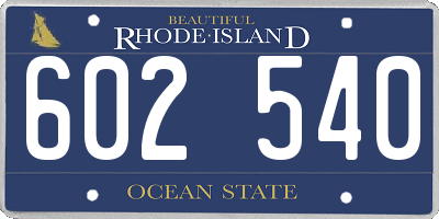 RI license plate 602540