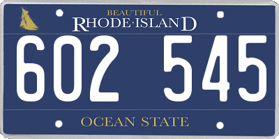 RI license plate 602545