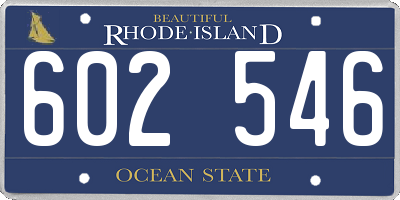 RI license plate 602546