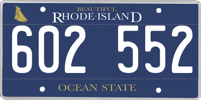 RI license plate 602552