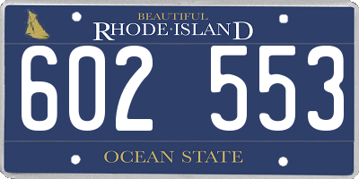 RI license plate 602553