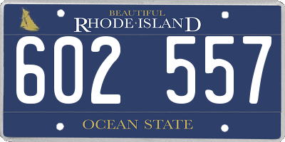 RI license plate 602557