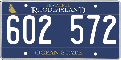 RI license plate 602572
