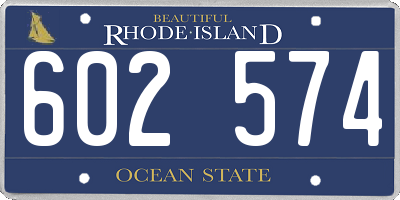 RI license plate 602574