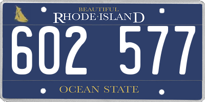 RI license plate 602577