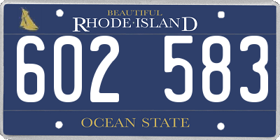 RI license plate 602583