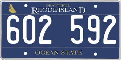 RI license plate 602592