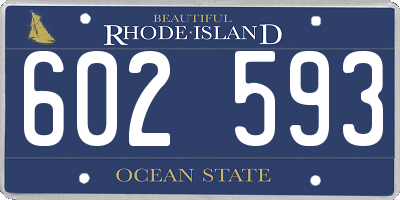RI license plate 602593