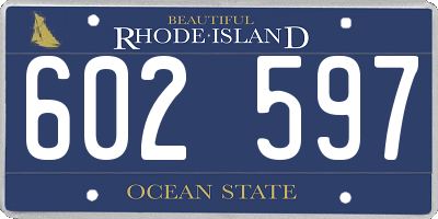 RI license plate 602597