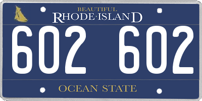 RI license plate 602602