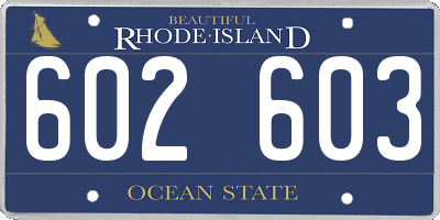RI license plate 602603