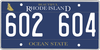 RI license plate 602604