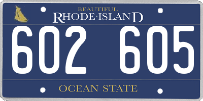 RI license plate 602605