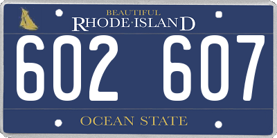 RI license plate 602607