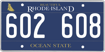 RI license plate 602608