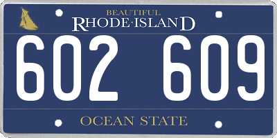 RI license plate 602609