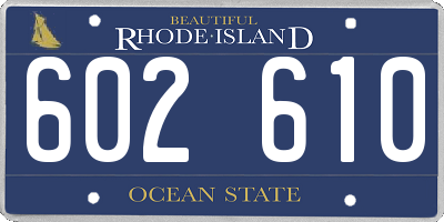 RI license plate 602610