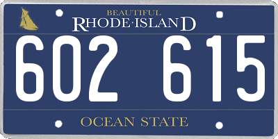 RI license plate 602615