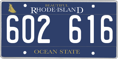 RI license plate 602616