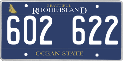 RI license plate 602622