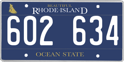 RI license plate 602634