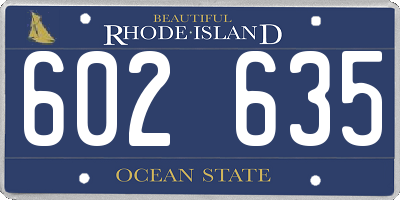 RI license plate 602635