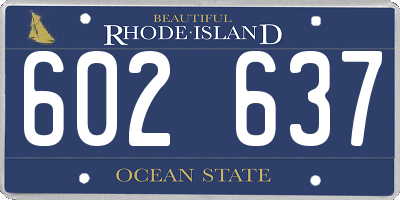 RI license plate 602637