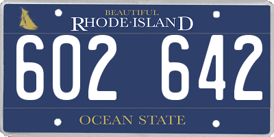 RI license plate 602642