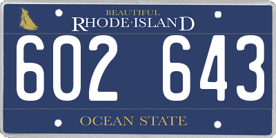 RI license plate 602643